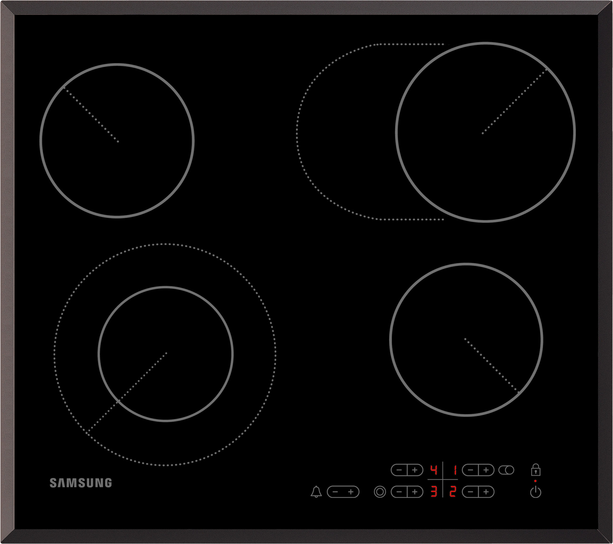 GLASKERAMIKKOCHFELD CTR464NC01/EG  - Schwarz, Basics, Glas (57,58/5,26/50,5cm) - Samsung