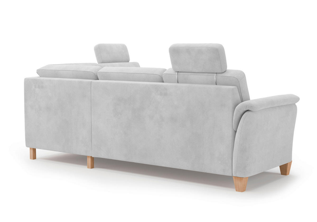 ECKSOFA in Flachgewebe Silberfarben  236/212 cm  - Eichefarben/Silberfarben, KONVENTIONELL, Holz/Textil (236/212cm) - Sit & More