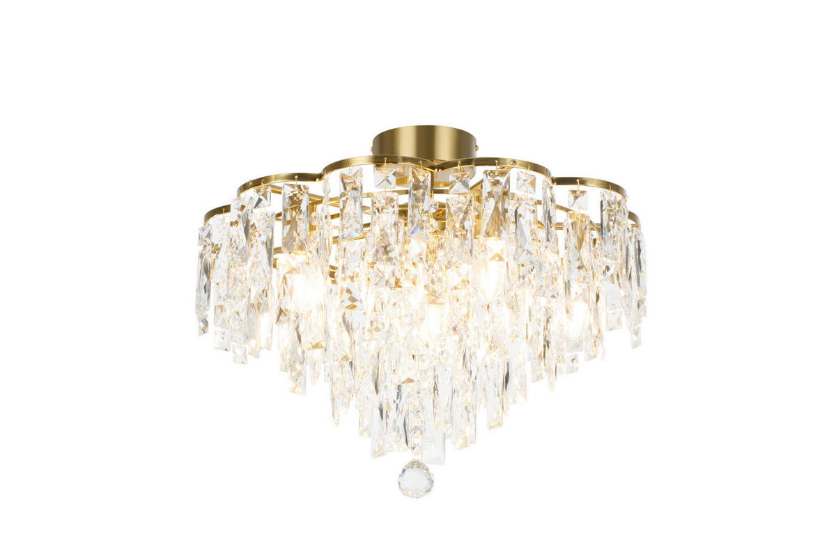 TAKLAMPA Aurelie  - klar/guldfärgad, Design, metall/glas (50/41cm) - Glandor