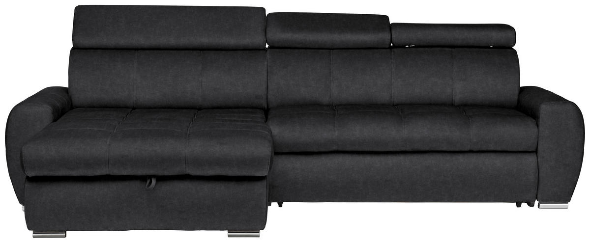 KUTNA GARNITURA tekstil  boje grafita   - boje grafita/boje kroma, Design, tekstil/plastika (173/276cm) - Stylife