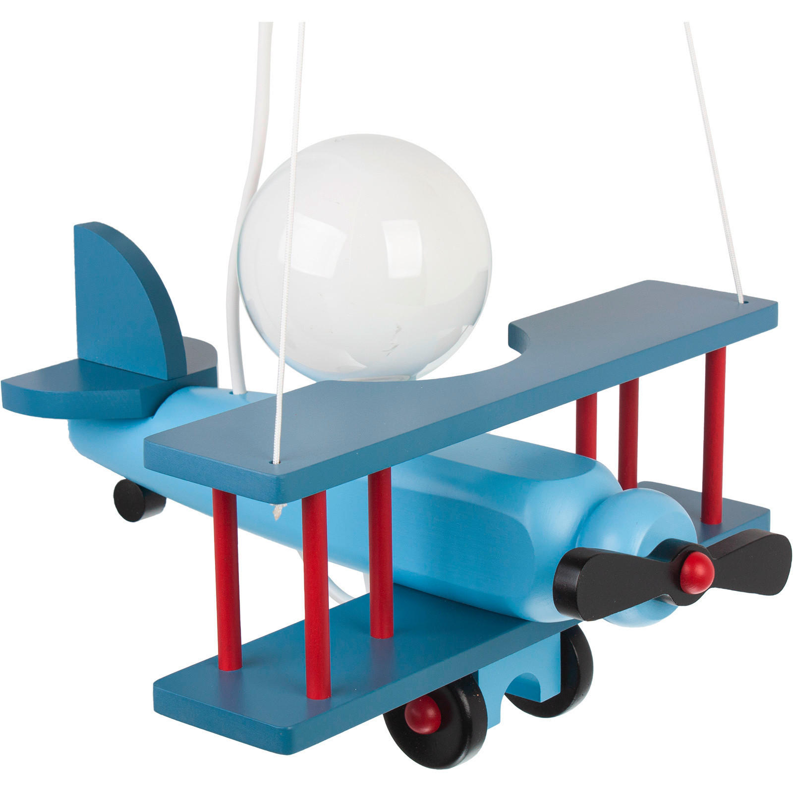 KINDERHÄNGELEUCHTE 29/31/75 cm   - Blau/Rot, KONVENTIONELL, Holz (29/31/75cm)