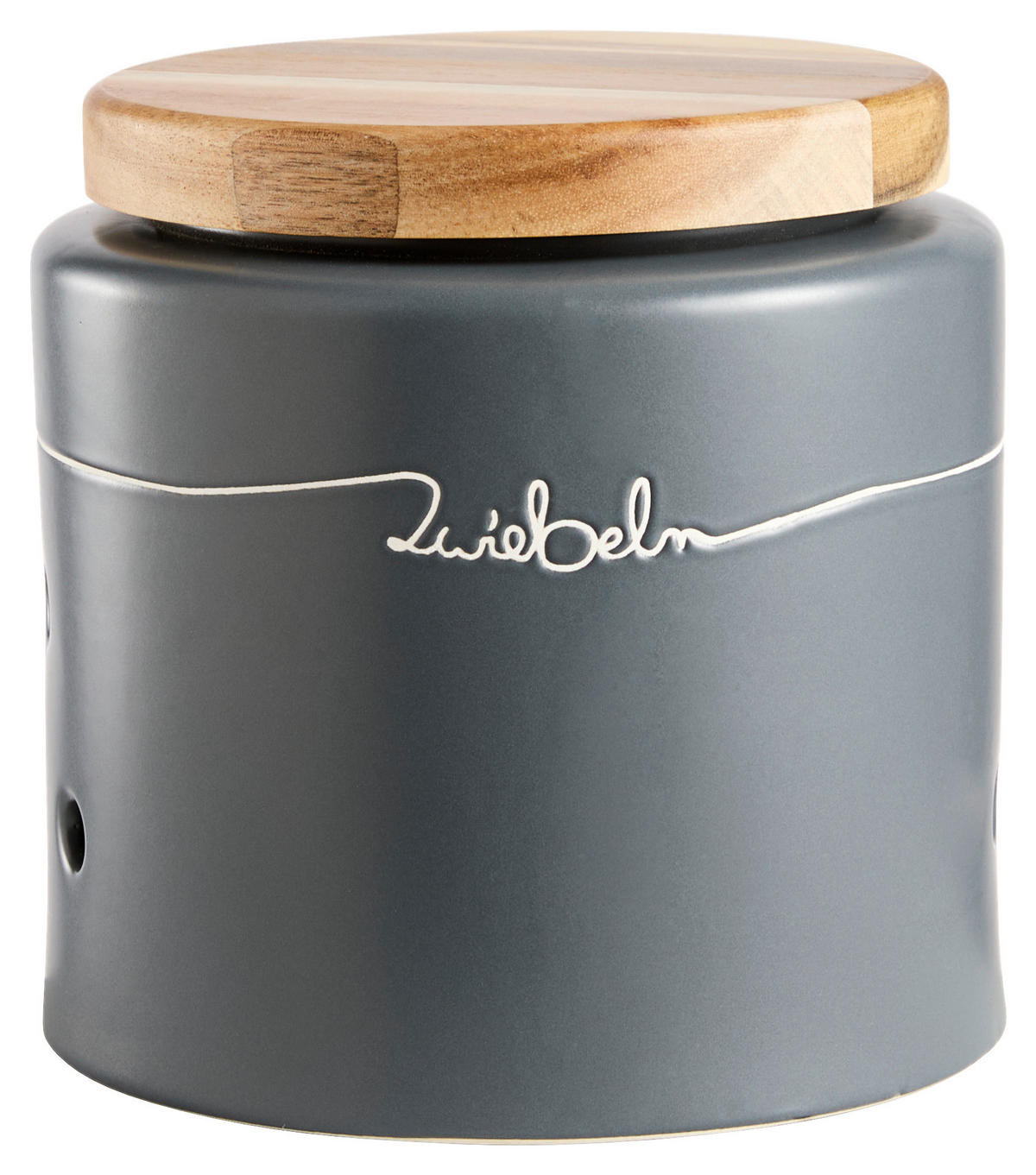 VORRATSDOSE 1.65 L  - Akaziefarben/Grau, Design, Keramik/Holz (16,5/16,5cm) - Homeware Profession.