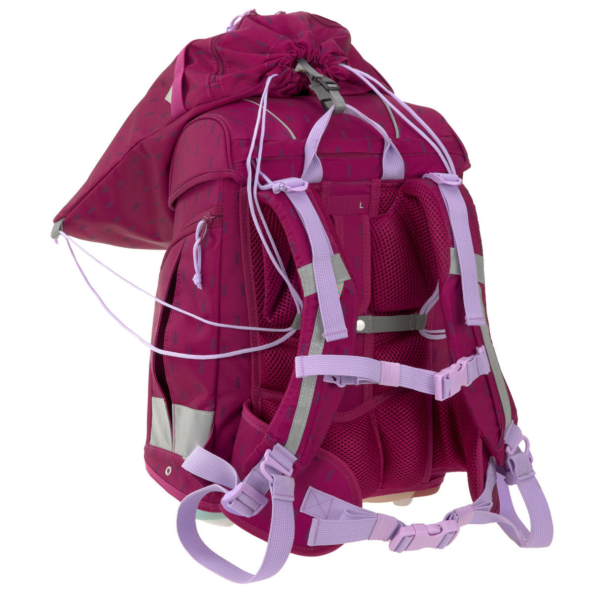 SCHULTASCHENSET - Beere, Basics, Textil (30/25/41,5cm) - Lässig