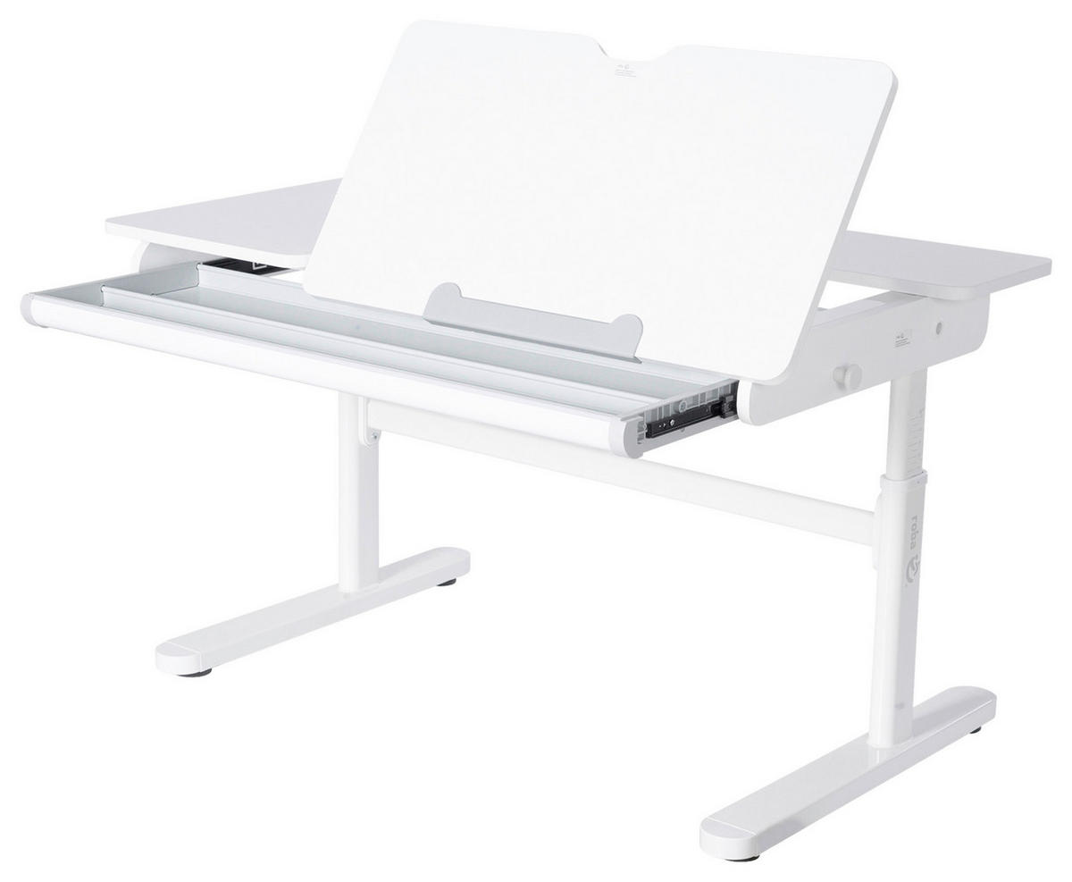 SCHREIBTISCH  Weiß höhenverstellbar  - Weiß, MODERN, Holzwerkstoff/Metall (109,5/62-78/60cm) - Roba