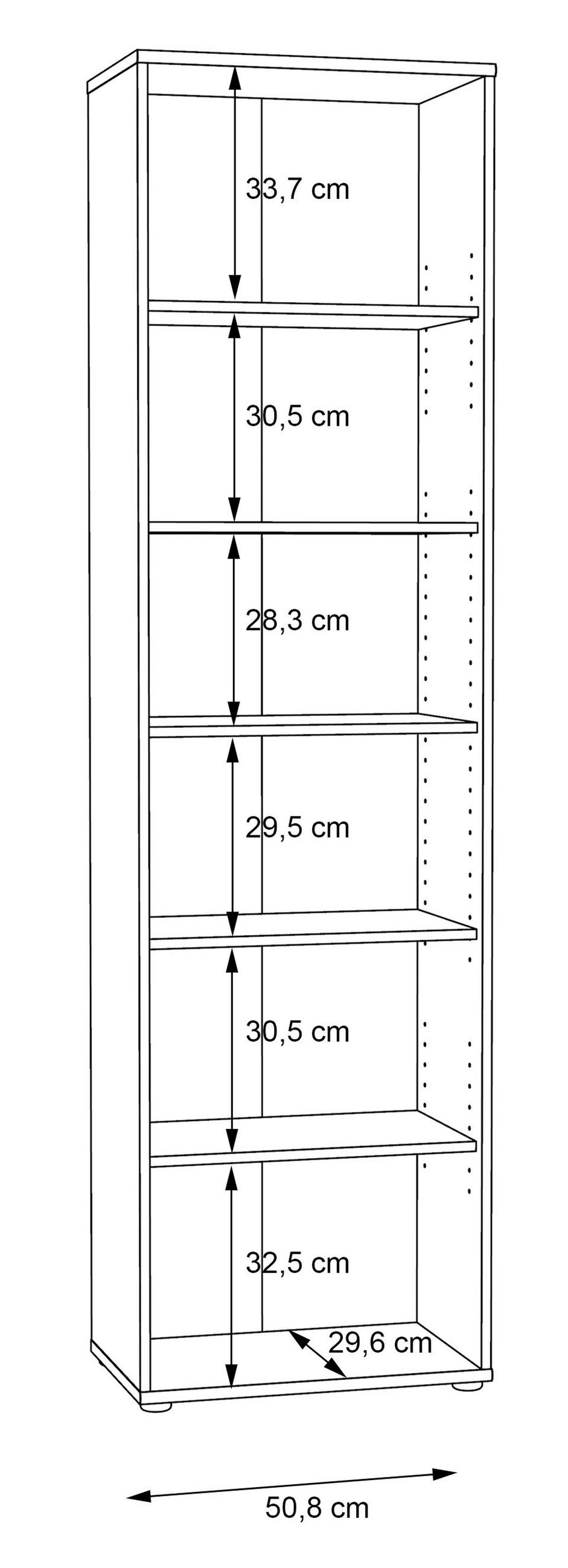 REGAL Dunkelbraun, Graubraun  - Dunkelbraun/Graubraun, Design, Holzwerkstoff (54/197,5/34,8cm)