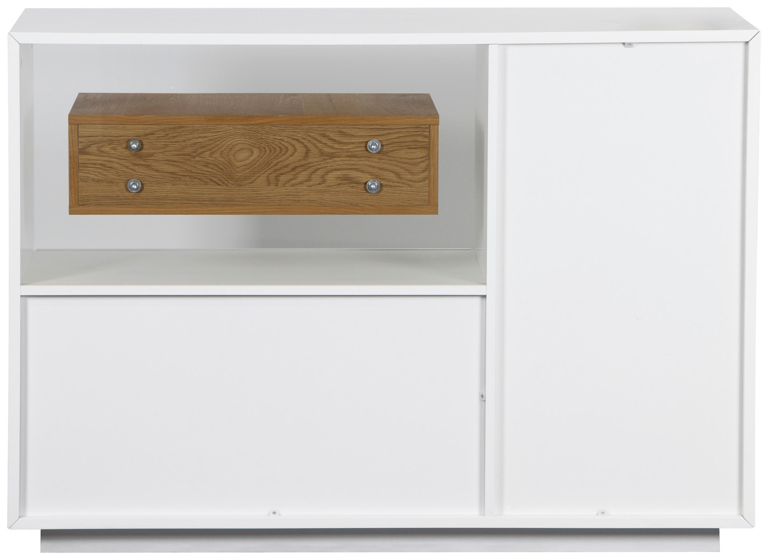 Thumbnail - Mid.you Sideboard, Weiß, Eiche, Holz, Holzwerkstoff, Eiche, furniert, 2 Fächer, 3 Schubladen, 120x85x40 cm, Bsci, stehen...