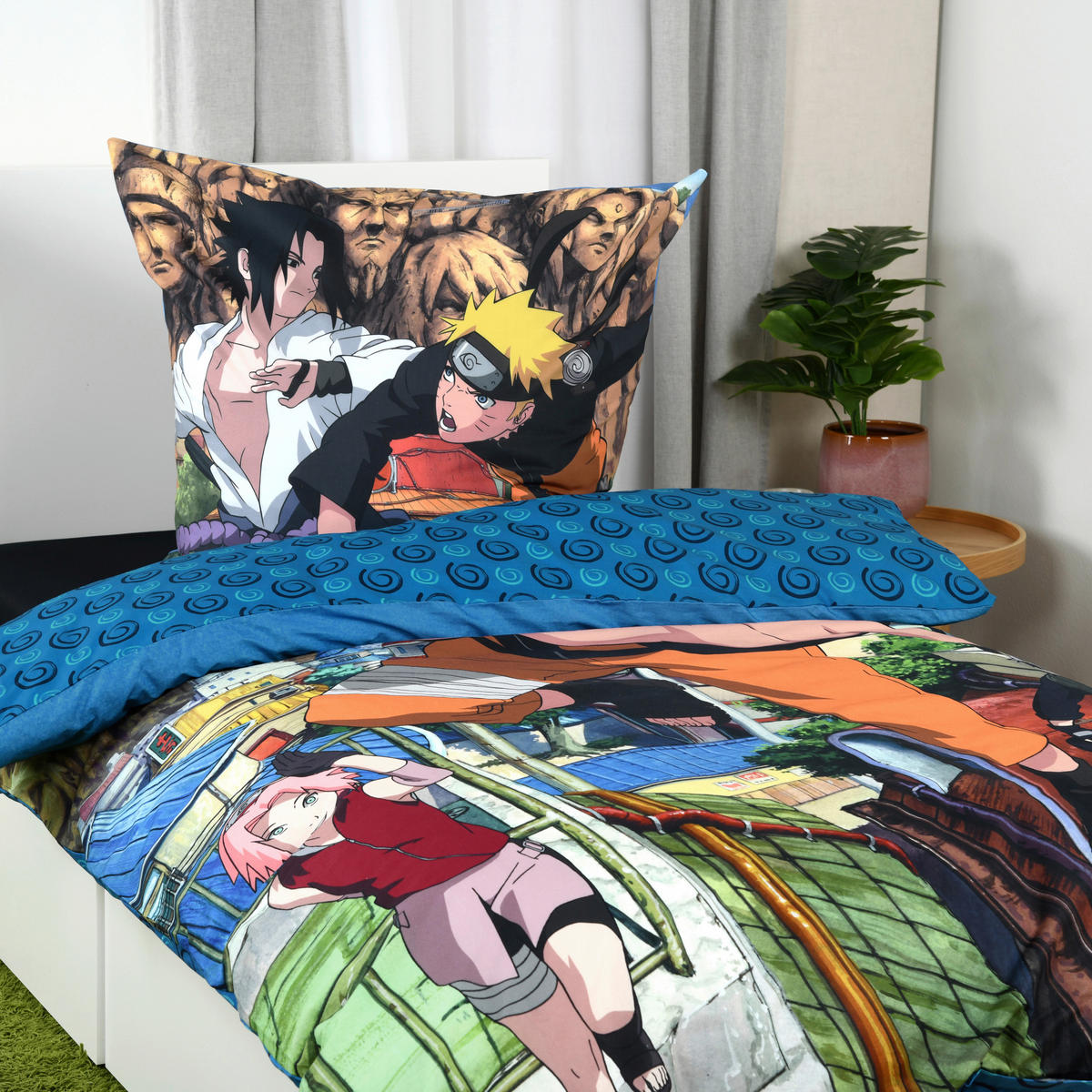 JUGENDBETTWÄSCHE Naruto Shippude Renforcé 135/200 cm  - Multicolor/Hellblau, Design, Textil (135/200cm) - Herding