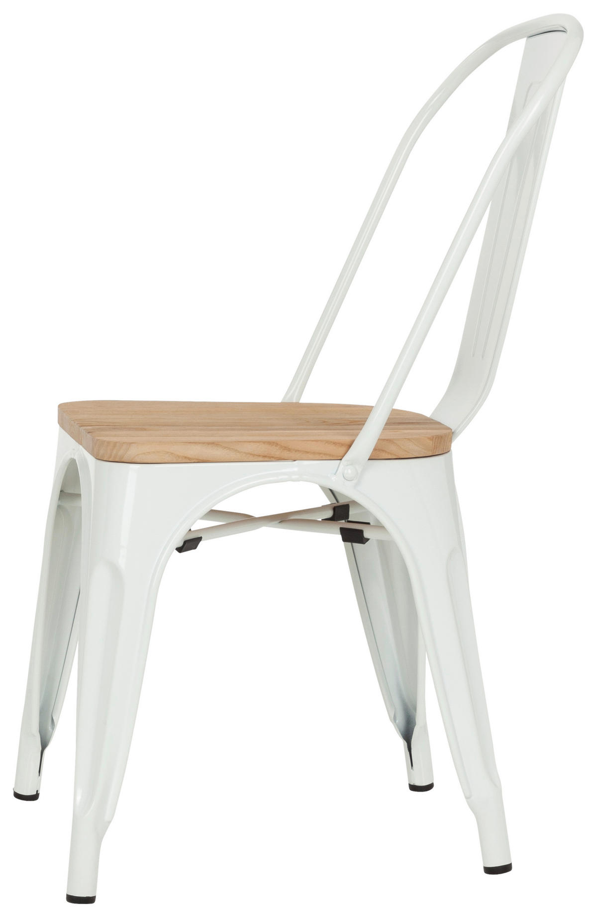 STUHL Weiß, Dunkelbraun Ulme  - Dunkelbraun/Weiß, Basics, Holz/Metall (44/84/54cm) - MID.YOU