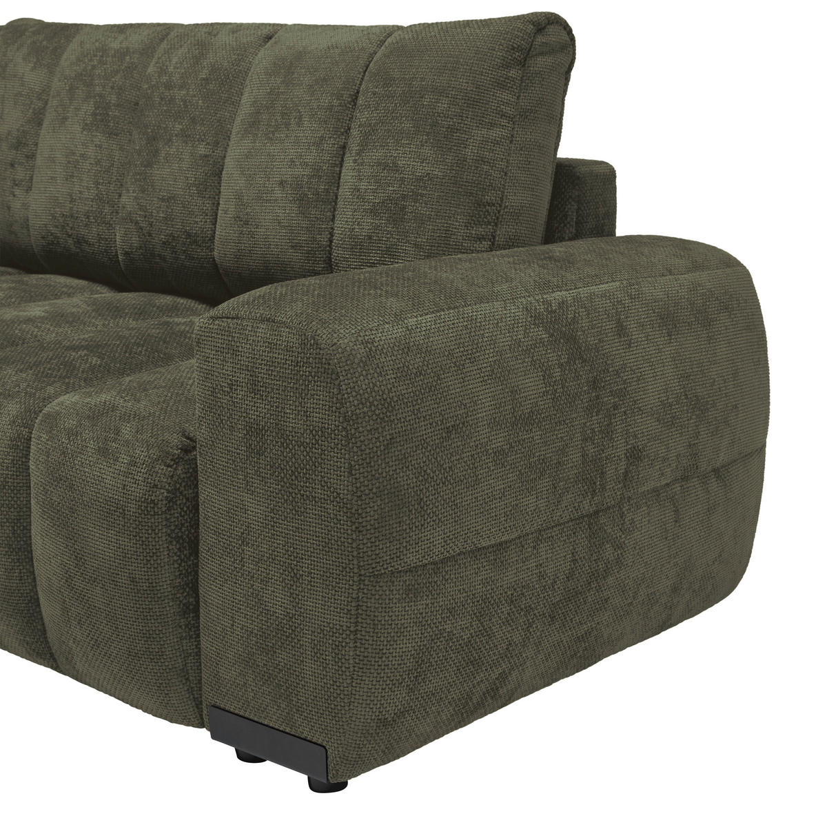 ECKSOFA Flachgewebe Olivgrün  - Schwarz Hochglanz/Olivgrün, Modern, Textil/Metall (166/93/273cm) - MID.YOU