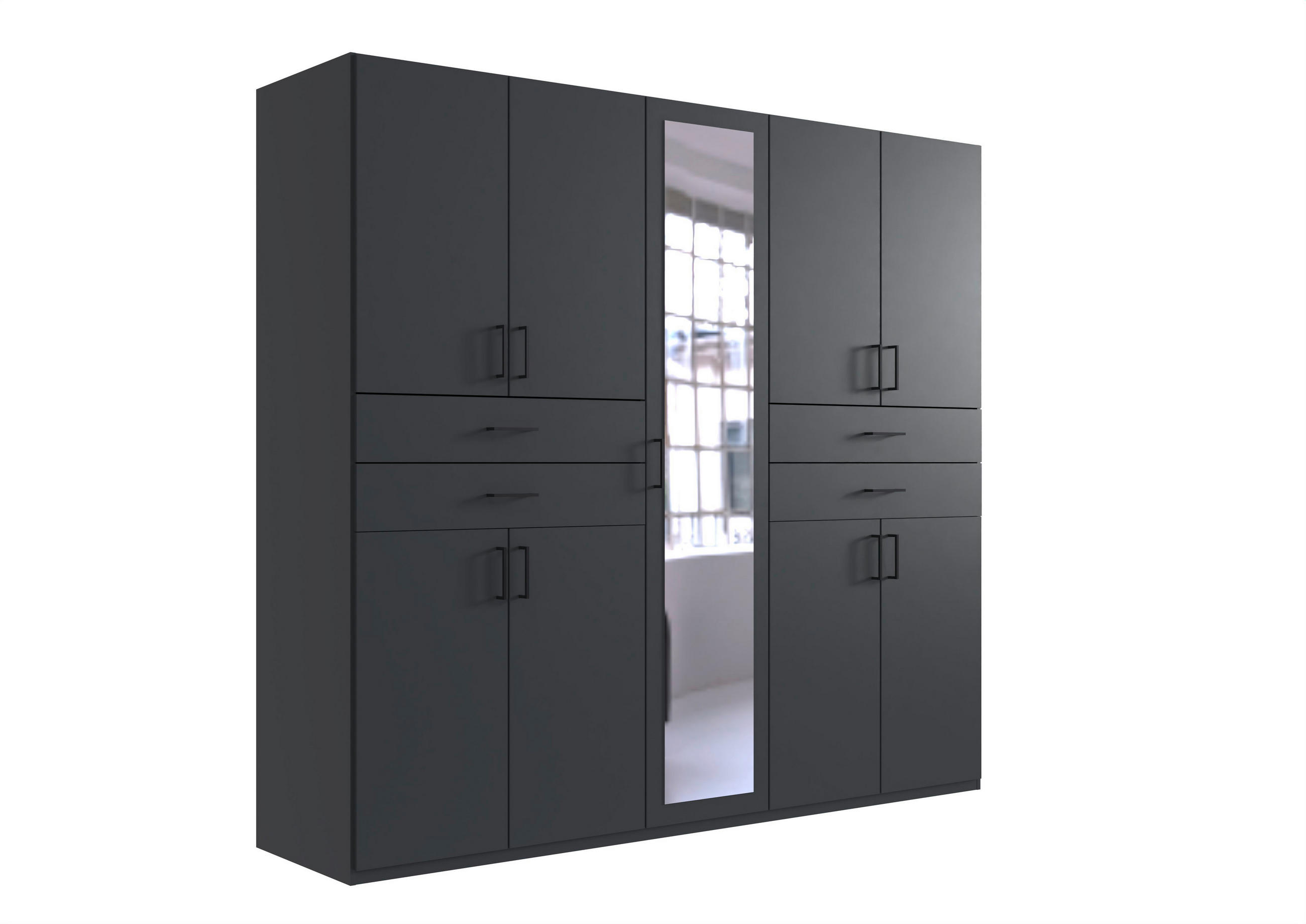 ORMAR ZA ODJEĆU  225/208/58 cm    - boje grafita/crna, Moderno, staklo/drvni materijal (225/208/58cm) - Hom`in