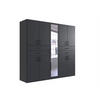 ORMAR ZA ODJEĆU  225/208/58 cm    - boje grafita/crna, Moderno, staklo/drvni materijal (225/208/58cm) - Hom`in
