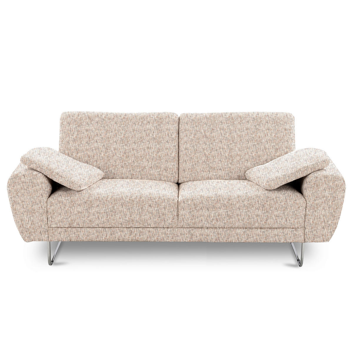 2-SITZER-SOFA SPRING in Webstoff Blau, Gelb, Rot, Weiß Modern  - Chromfarben/Blau, Design, Textil/Metall (157/85/92cm) - Livetastic