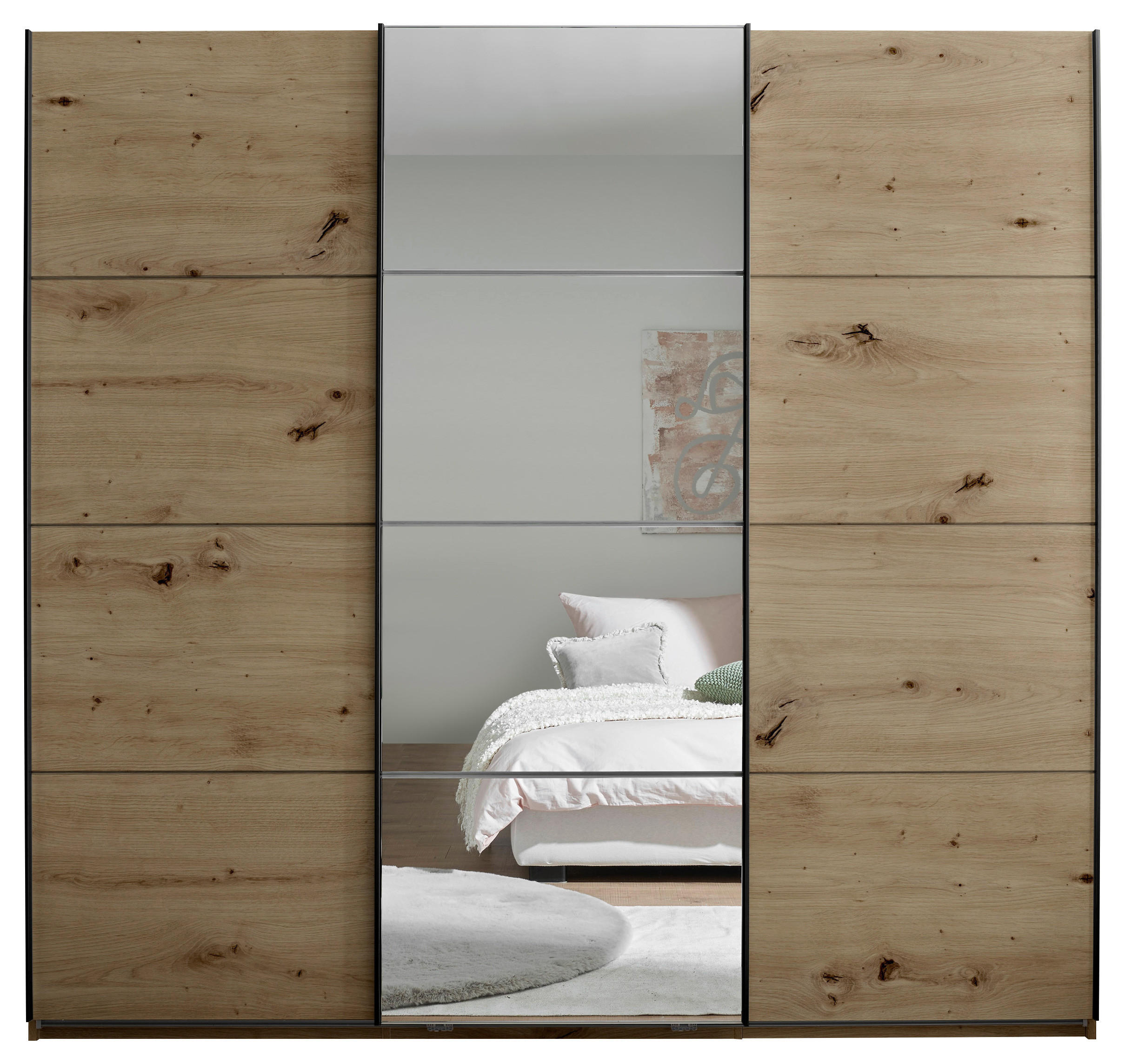 reidesu Carryhome Dulap Cu Uși Culisante, 215/204/63 cm, stejar Artisan