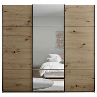 Dulap Cu Uși Culisante, 215/204/63 cm, stejar Artisan - alb/cașmir, Basics, sticlă/metal (215/204/63cm) - Carryhome