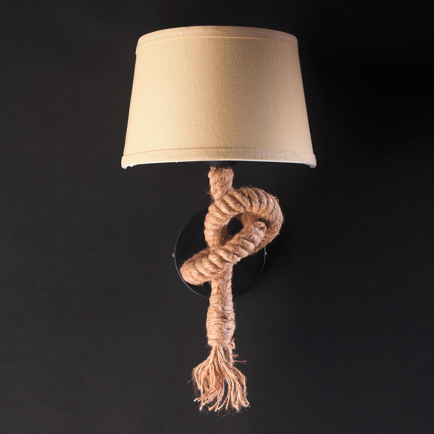 WANDLEUCHTE Corda-Mauli 25/25/45 cm - Perlmutt, Natur, Textil (25/25/45cm)