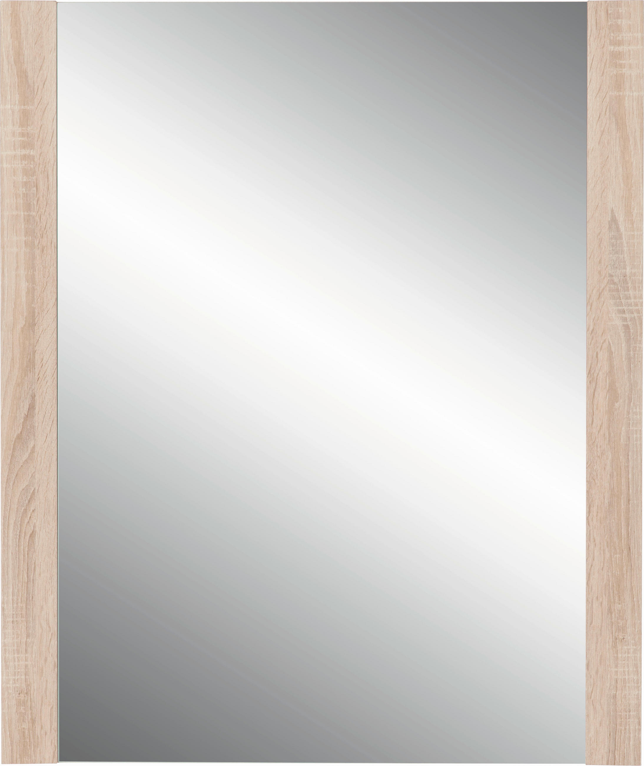 STENSKO OGLEDALO, 74/93/4 cm steklo  - hrast sonoma, Konvencionalno, steklo/leseni material (74/93/4cm) - Cantus