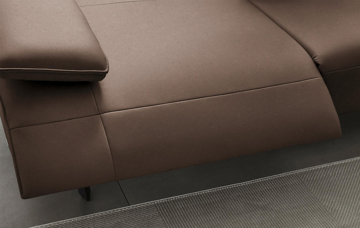 ECKSOFA  in Echtleder Braun  290/230 cm  - Anthrazit/Braun, Design, Leder/Metall (290/230cm) - Johann Jakob