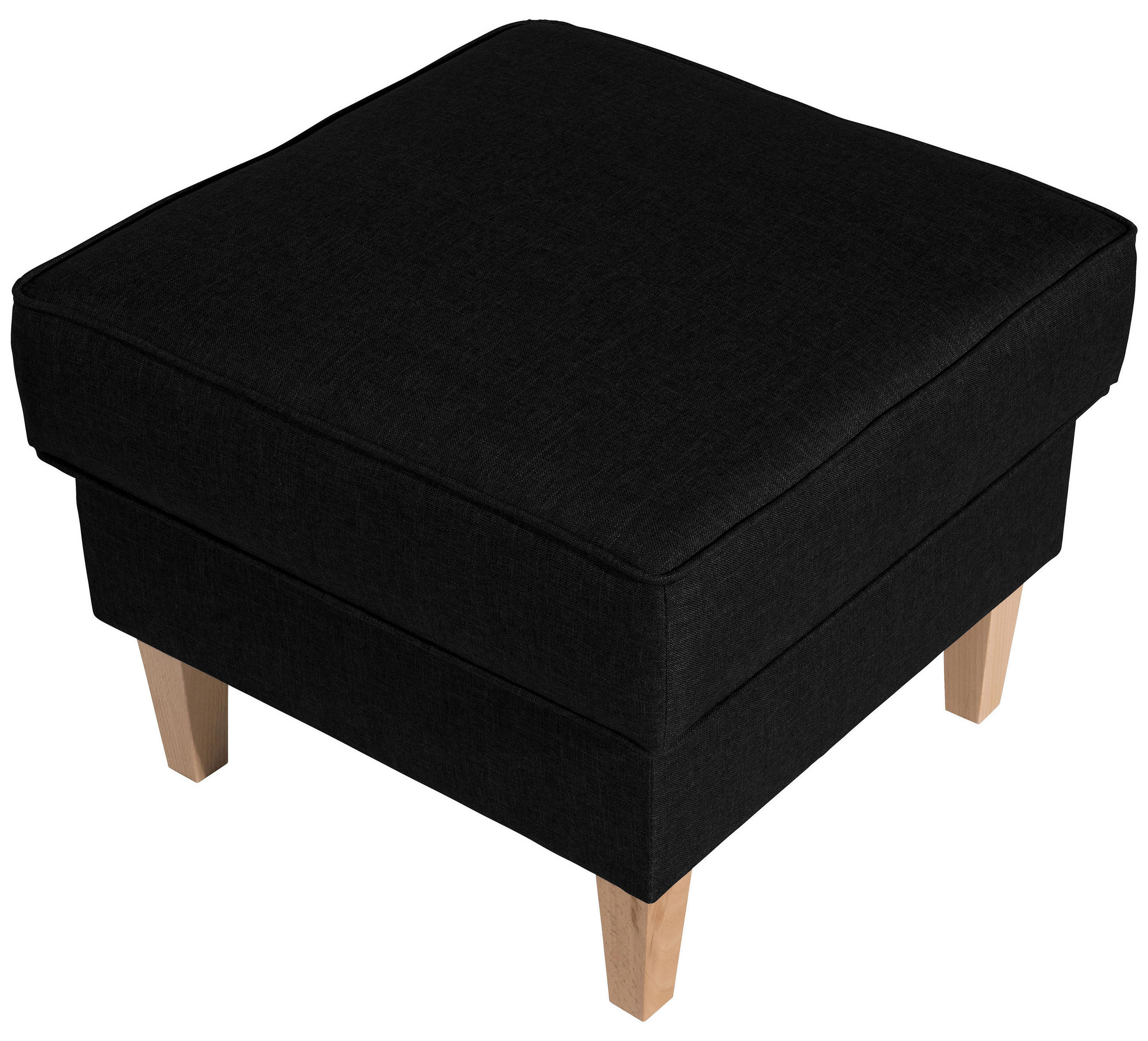HOCKER Lorris Flachgewebe Schwarz  - Buchefarben/Schwarz, Design, Holz/Textil (53/45/53cm) - Max Winzer