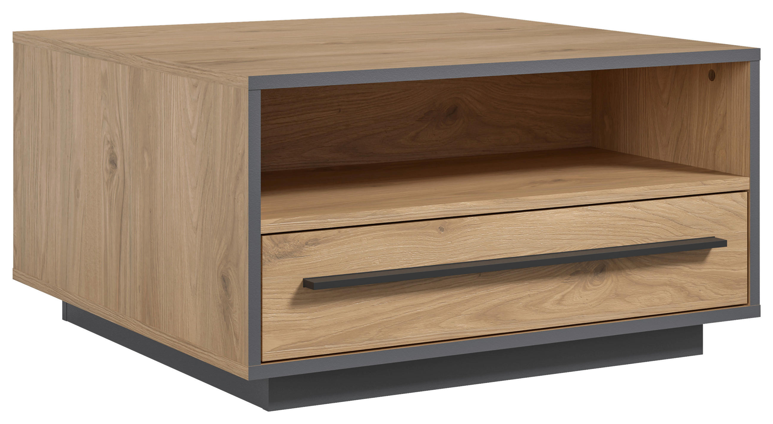 Couchtisch Nadiro B: 70 Cm Wildeiche Dekor/schwarz Matt