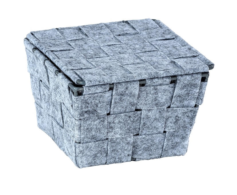 KOŠÍK sivá - sivá, Basics, plast (14/9,5/14cm)
