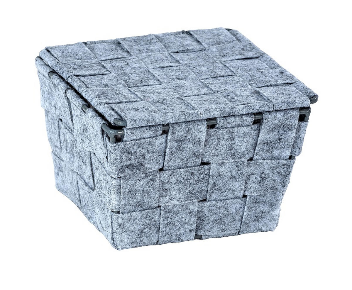KOŠÍK sivá - sivá, Basics, plast (14/9,5/14cm)