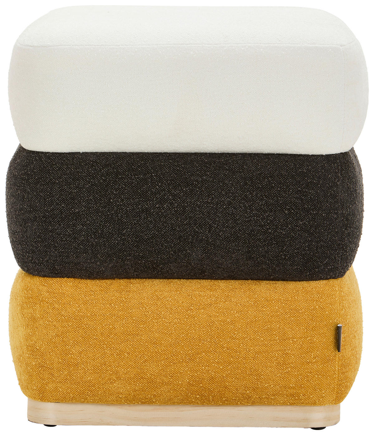 HOCKER in Holz, Textil, Holzwerkstoff Gelb, Schwarz, Weiß  - Gelb/Schwarz, LIFESTYLE, Holz/Holzwerkstoff (42/46/42cm) - Xora