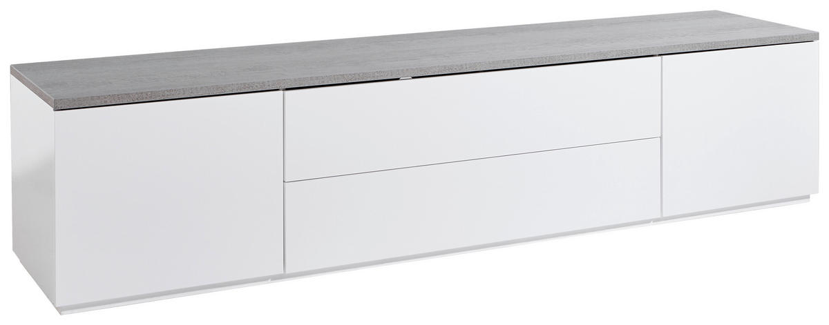 TV-BÄNK  i 200/45/45 cm  - vit/grå, Design, trämaterial (200/45/45cm) - Carryhome