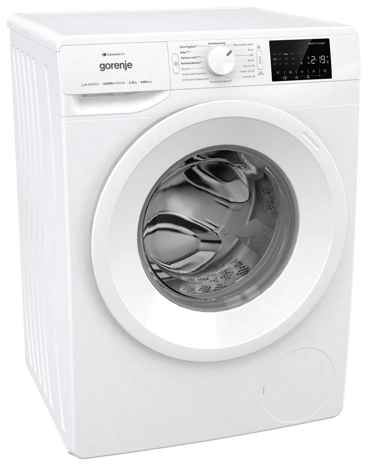 WASCHMASCHINE WPNEI84A1DTS   - Weiß, Basics, Glas/Kunststoff (60/85/54,5cm) - Gorenje