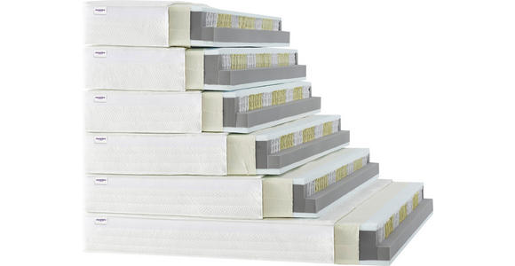 TASCHENFEDERKERNMATRATZE 120/200 cm Höhe ca. 23 cm  - Weiß, KONVENTIONELL, Textil (120/200cm) - Sleeptex