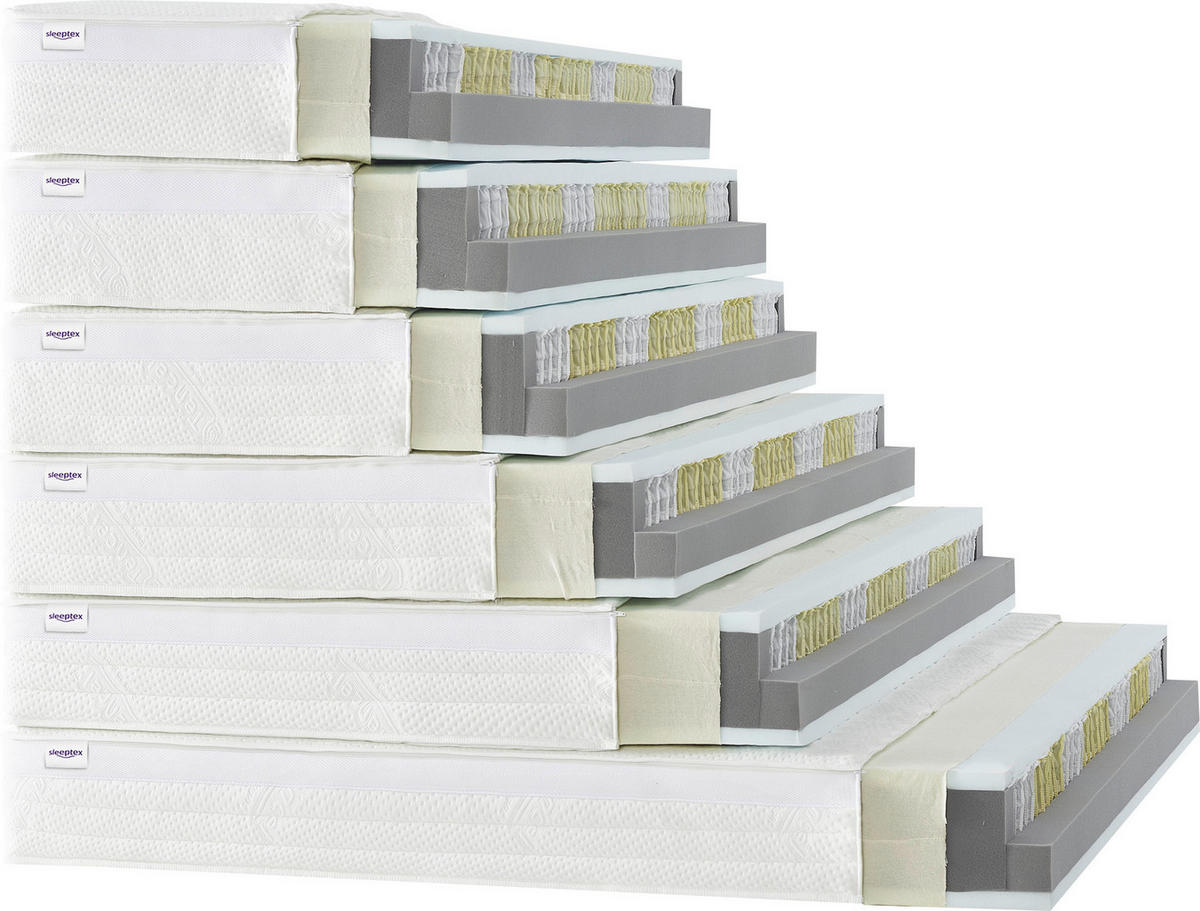 TASCHENFEDERKERNMATRATZE 80/200 cm H4 = sehr fest  - Weiss, Konventionell, Textil (80/200cm) - Sleeptex