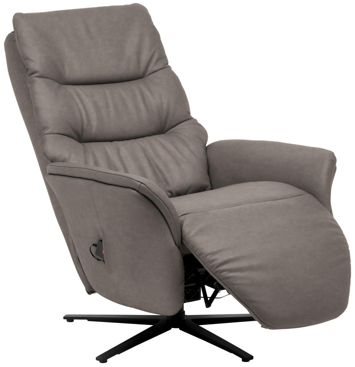 MASSAGESESSEL Graubraun  - Anthrazit/Graubraun, Konventionell, Leder/Metall (74/114/97cm) - Himolla