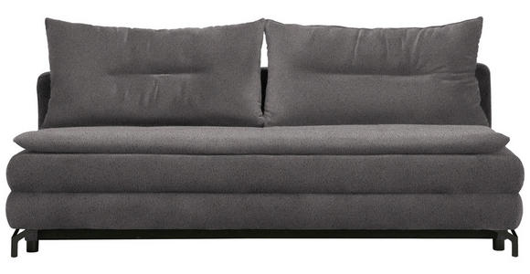 SCHLAFSOFA in Chenille, Plüsch Dunkelgrau - Dunkelgrau/Schwarz, MODERN, Textil/Metall (208/73/92/102cm) - Novel