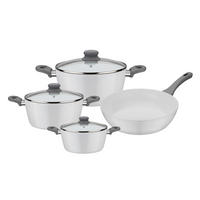 KOCHTOPFSET FIONA 4-teilig  - Weiß, Basics, Metall - GSW