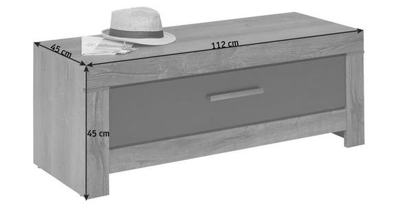 GARDEROBENBANK 112/45/45 cm - Eichefarben/Silberfarben, ROMANTIK / LANDHAUS, Holzwerkstoff/Kunststoff (112/45/45cm) - Carryhome