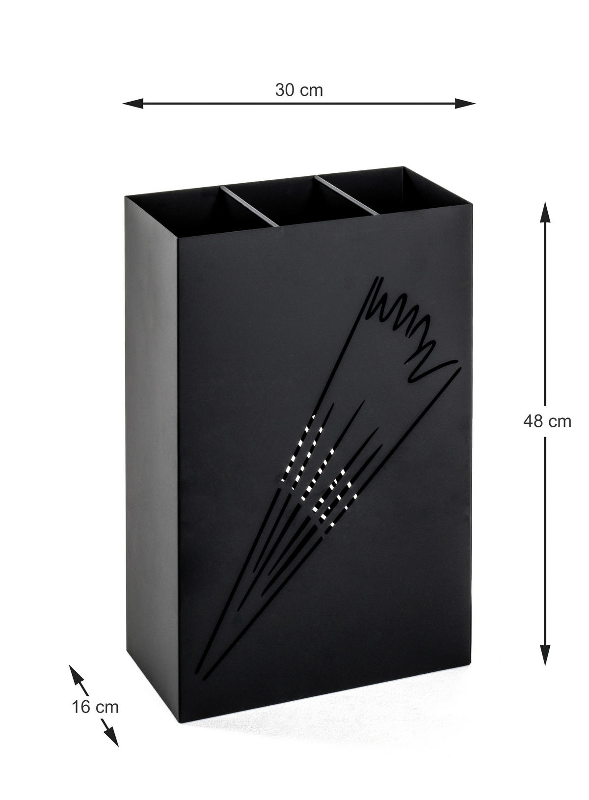 STOJALO ZA DEŽNIKE - črna, Design, kovina (30/48/16cm) - Carryhome