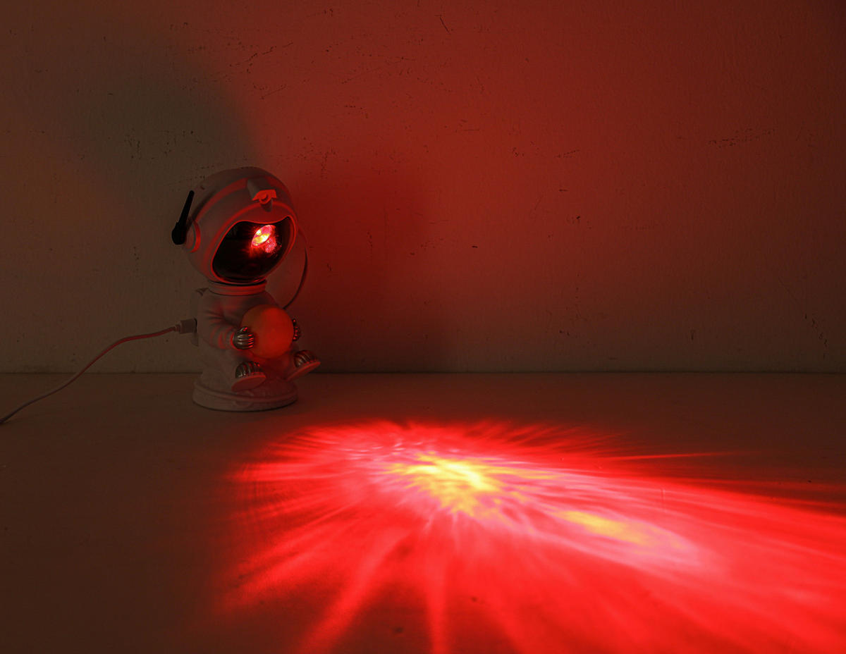 DEČJA STONA LAMPA - bela/srebrna, Trendi, plastika (12,5/20,5/11,5cm) - Novel