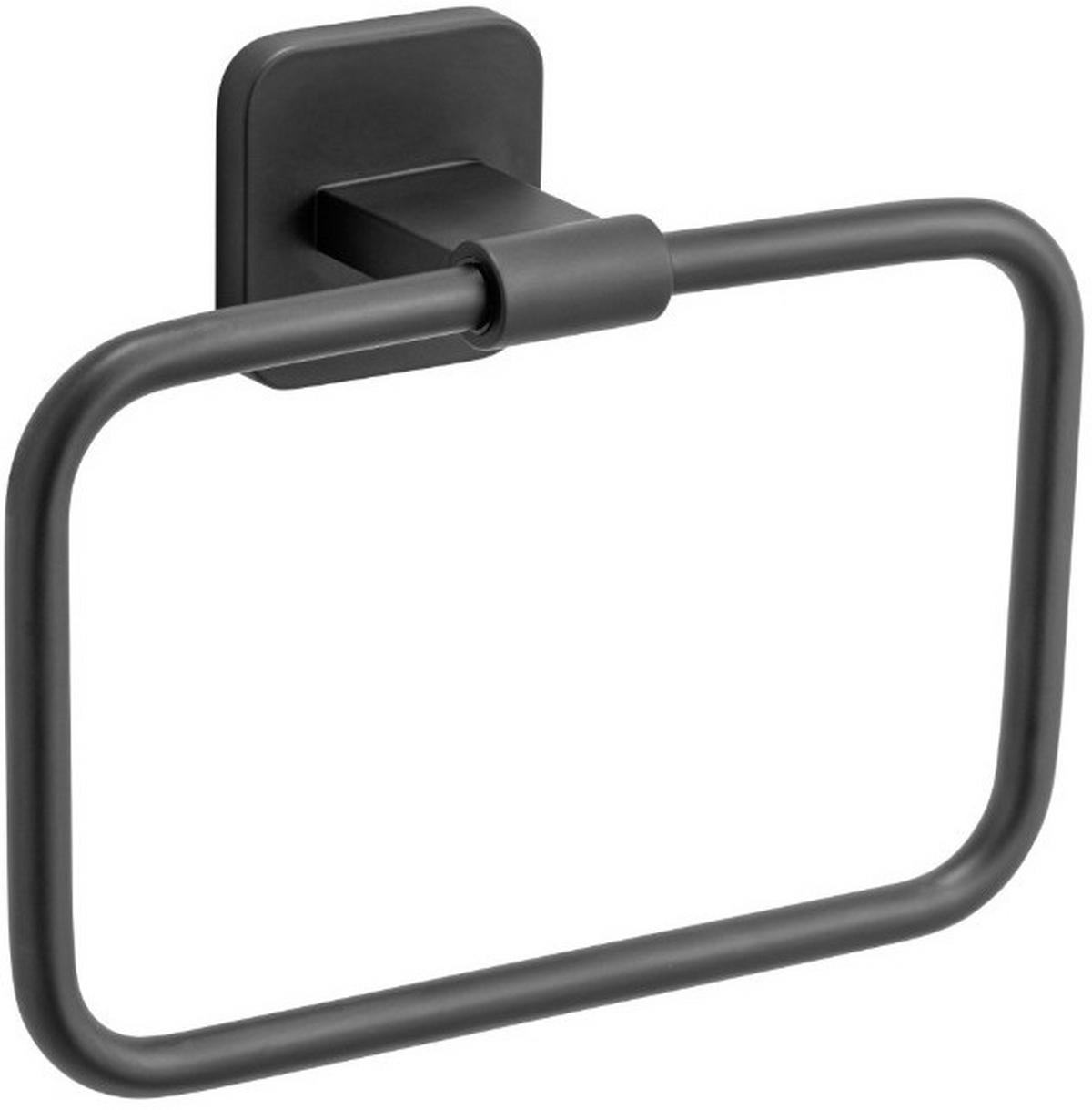 HANDTUCHHALTER Schwarz  - Schwarz, KONVENTIONELL, Metall (19/14,5/6cm) - Wenko