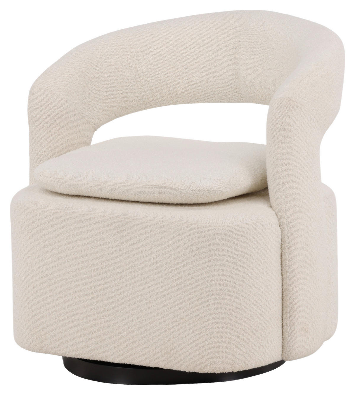 SESSEL in Bouclé Weiß  - Weiß, Design, Textil/Metall (69/75/72cm) - Livetastic
