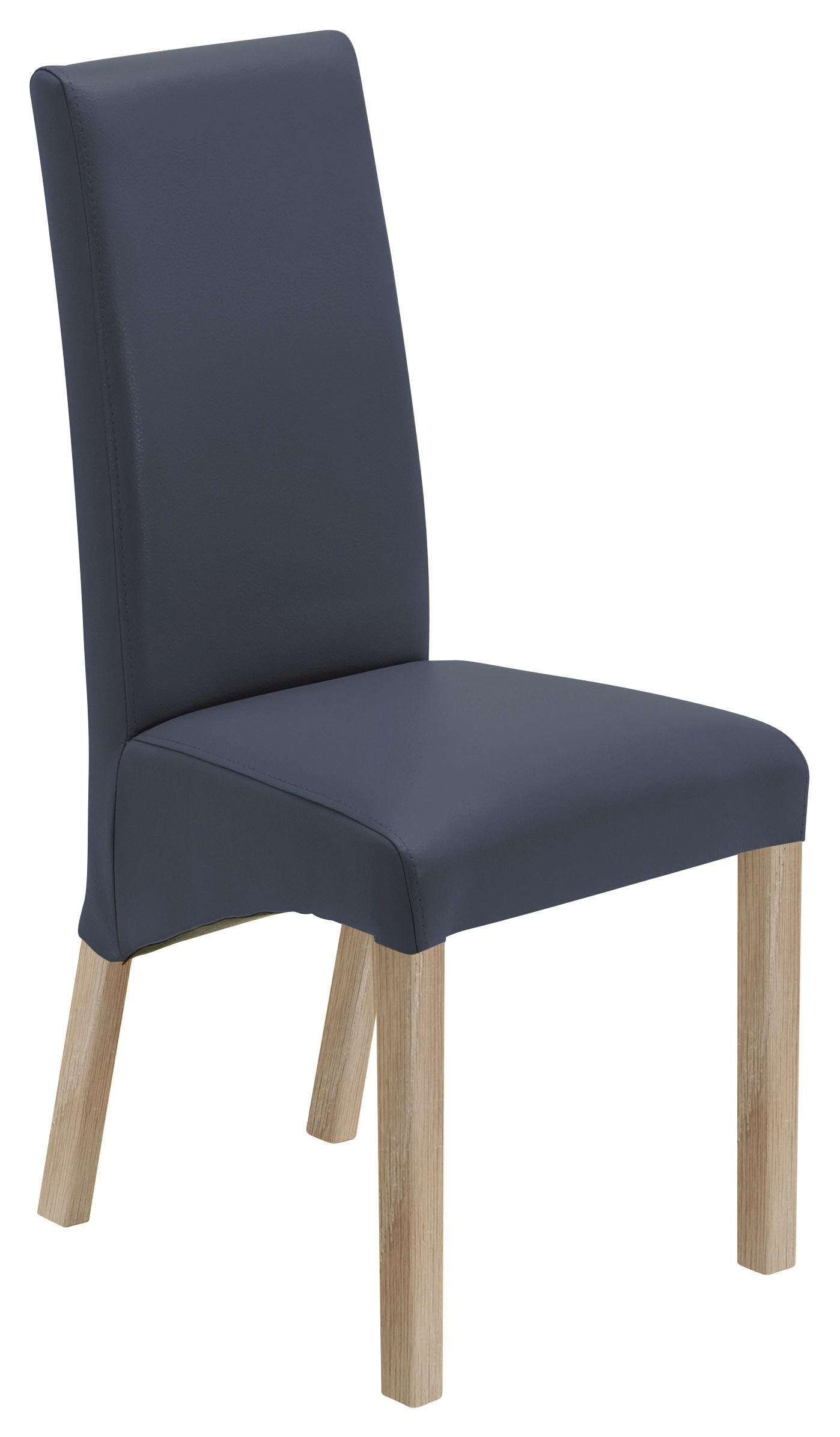 STUHL  in Lederlook Textil  - Dunkelblau/Sonoma Eiche, KONVENTIONELL, Holz/Textil (47/102/57cm) - Carryhome