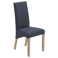 STUHL  in Lederlook Textil  - Dunkelblau/Sonoma Eiche, KONVENTIONELL, Holz/Textil (47/102/57cm) - Carryhome