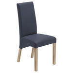 STUHL  in Lederlook Textil  - Dunkelblau/Sonoma Eiche, KONVENTIONELL, Holz/Textil (47/102/57cm) - Carryhome