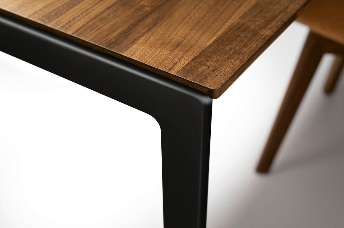 ESSTISCH in Holz, Metall 200(300)/100/75 cm  - Nussbaumfarben/Schwarz, Design, Holz/Metall (200(300)/100/75cm) - Team 7
