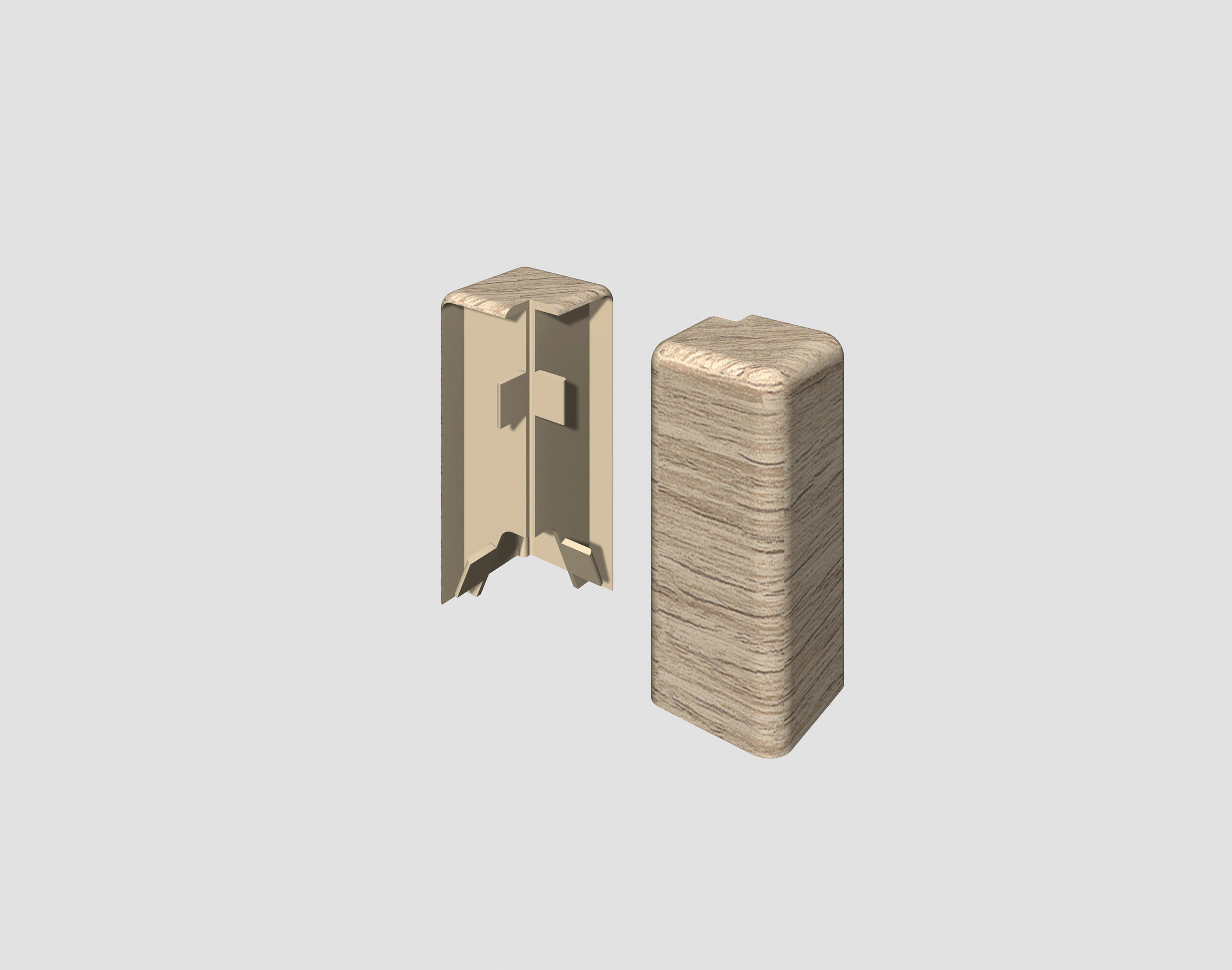 AUßENECKE Eichefarben, Hellgrau  - Eichefarben/Hellgrau, KONVENTIONELL, Kunststoff (1.6/0.7/5.9cm) - Egger Holzwerkstoffe