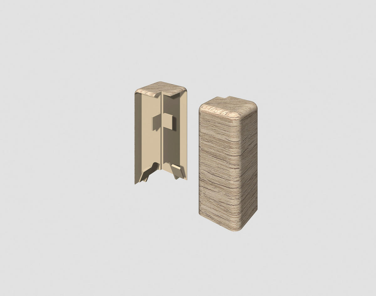 AUßENECKE Eichefarben, Hellgrau  - Eichefarben/Hellgrau, KONVENTIONELL, Kunststoff (1.6/0.7/5.9cm) - Egger Holzwerkstoffe
