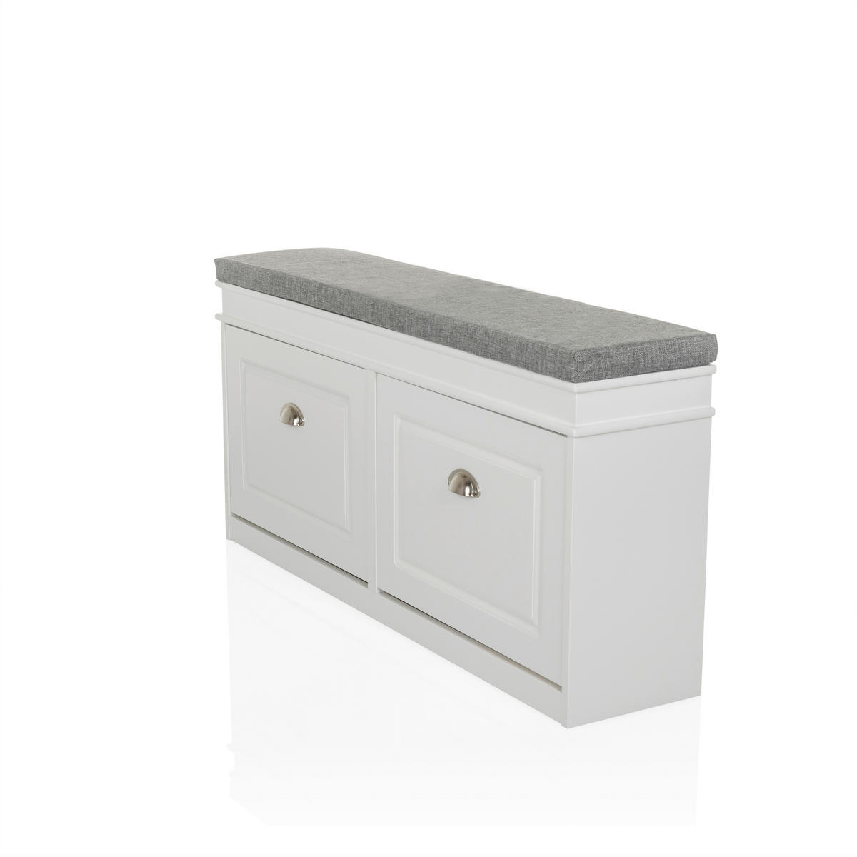 SKOSKÅP  i 104/52/24 cm  - vit/silver, Modern, metall/trämaterial (104/52/24cm) - MID.YOU
