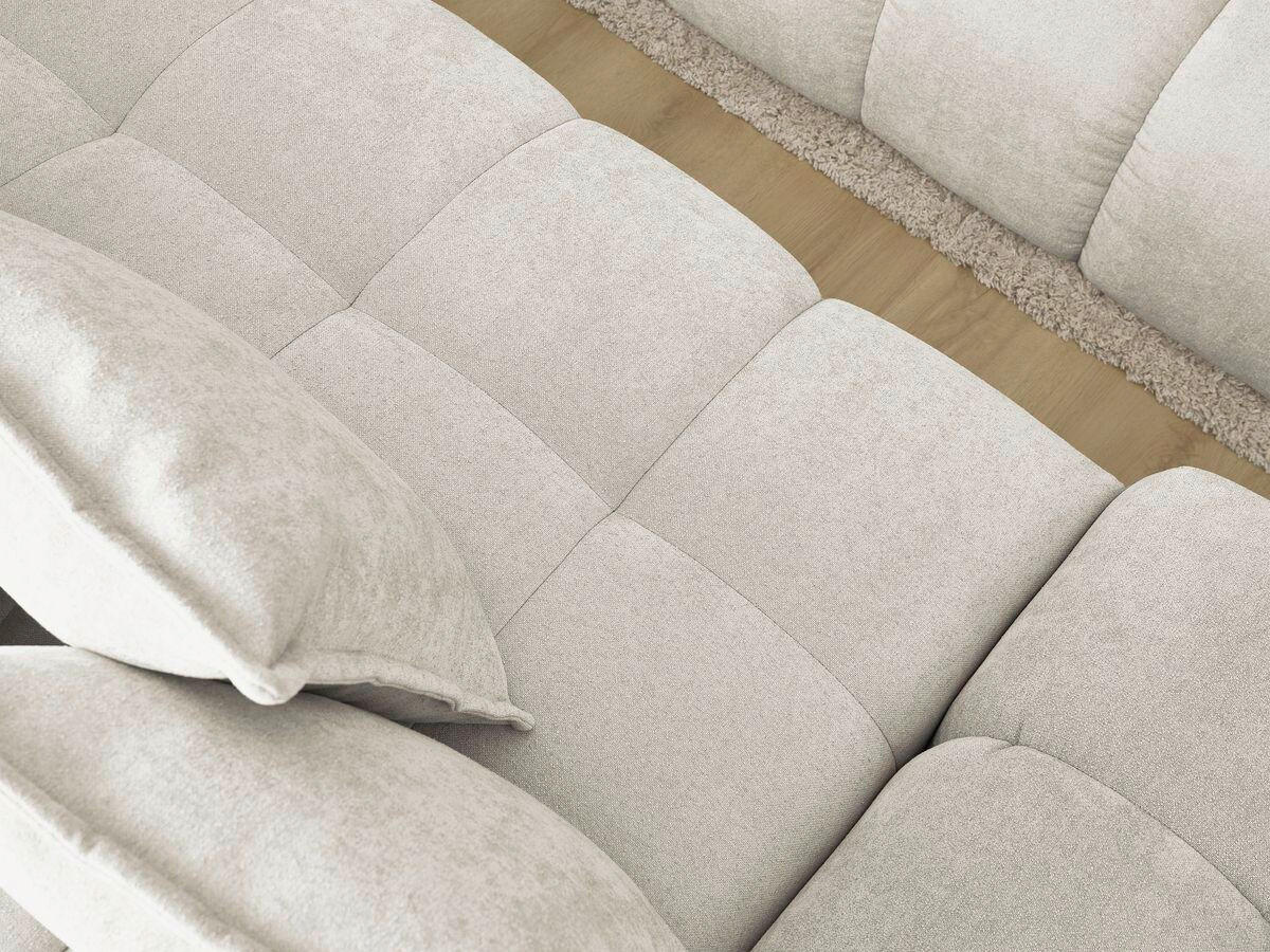 ECKSCHLAFSOFA EVEREST  mit Rücken echt, Armteil links, Armteil rechts Struktur Beige  - Beige/Schwarz, MODERN, Kunststoff/Textil (318/180cm) - Livetastic