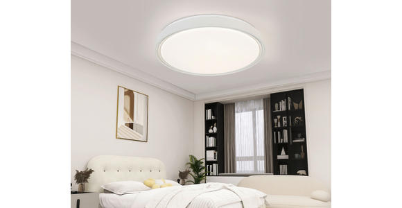 DECKENLEUCHTE 48/8 cm  - Transparent/Weiß, Trend, Kunststoff/Metall (48/8cm) - Novel