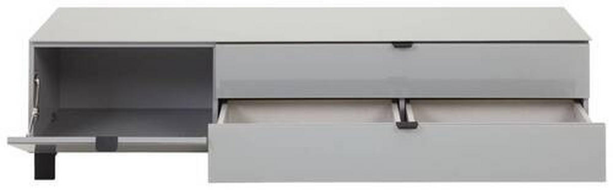 TV-ELEMENT Grau, Hellgrau  165/41,1/52,5 cm  - Hellgrau/Schwarz, Design, Glas/Holzwerkstoff (165/41,1/52,5cm) - Hom`in
