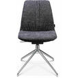 STUHL  in Aluminium Bouclé Metall, Textil  - Lavagrau/Alufarben, Design, Textil/Metall (46/81,5-84,5/55cm) - Johann Jakob