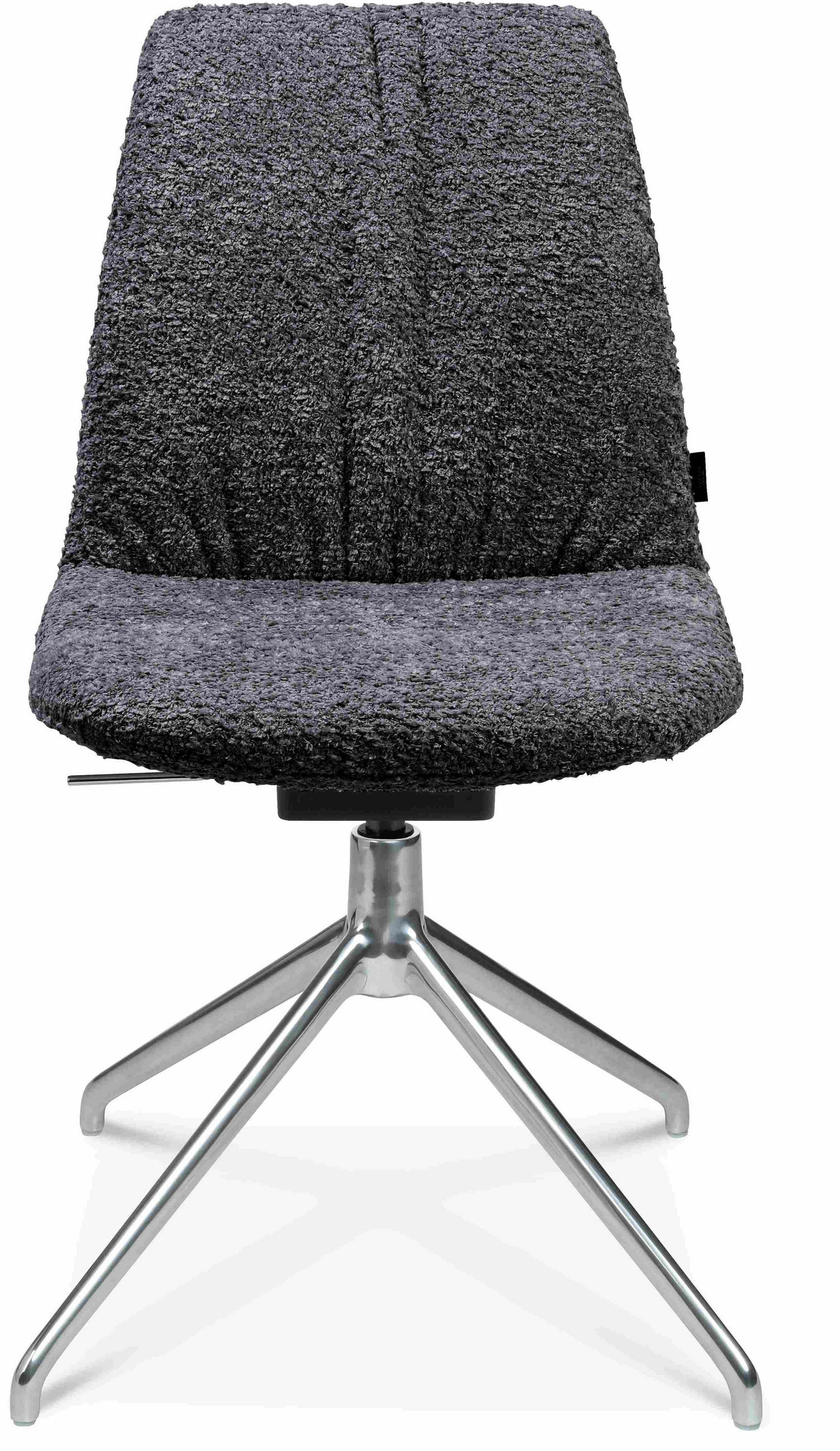 STUHL  in Aluminium Bouclé  - Lavagrau/Alufarben, Design, Textil/Metall (46/81,5-84,5/55cm) - Johann Jakob